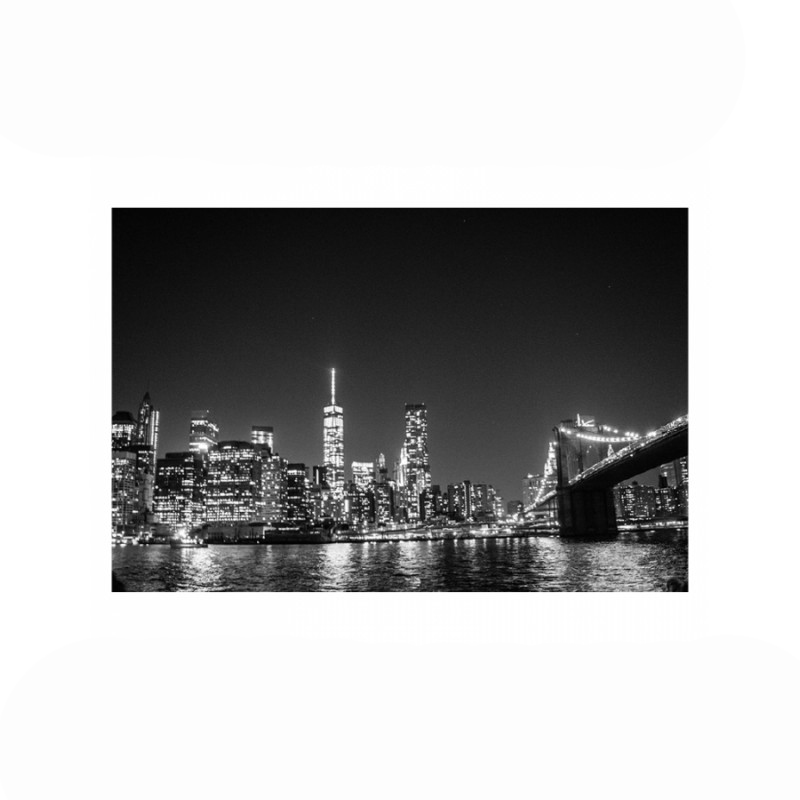 Πίνακας σε καμβά με Πόλεις με Manhattan ασπρόμαυρο